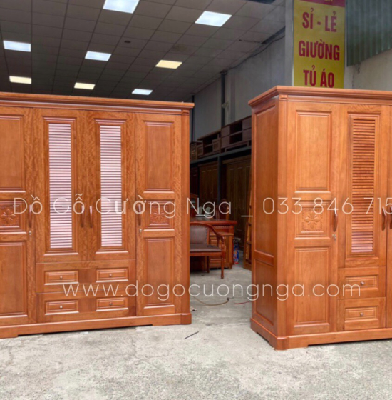 Tủ quần áo gỗ xoan đào 3 cánh cao cấp 