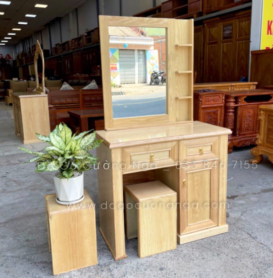 Bàn Trang Điểm Gỗ Sồi Nga 80cm Đẹp Giá Rẻ TĐ 027