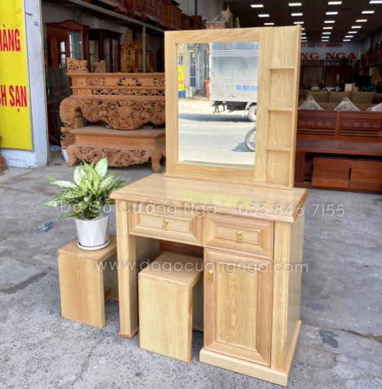 Bàn Trang Điểm Gỗ Sồi Nga 80cm Đẹp Giá Rẻ TĐ 027