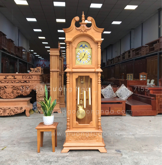 Đồng Hồ Cây Gỗ Gõ Đỏ Quả Lắc Đẹp Hiện Đại 