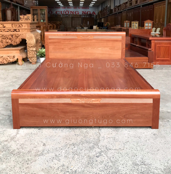 Giường ô kéo gỗ xoan đào phản liền cao cấp 