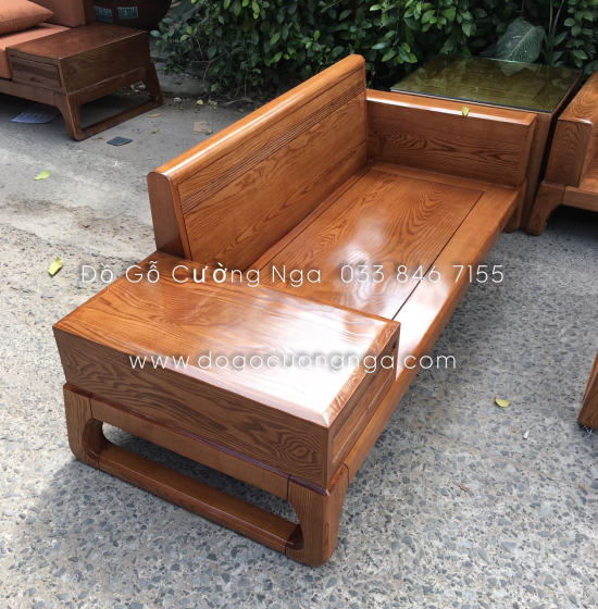 Bộ Bàn Ghế Sofa Hai Văng Gỗ Sồi Nga Hiện Đại - Kèm Nệm 