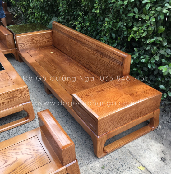 Bộ Bàn Ghế Sofa Hai Văng Gỗ Sồi Nga Hiện Đại - Kèm Nệm 