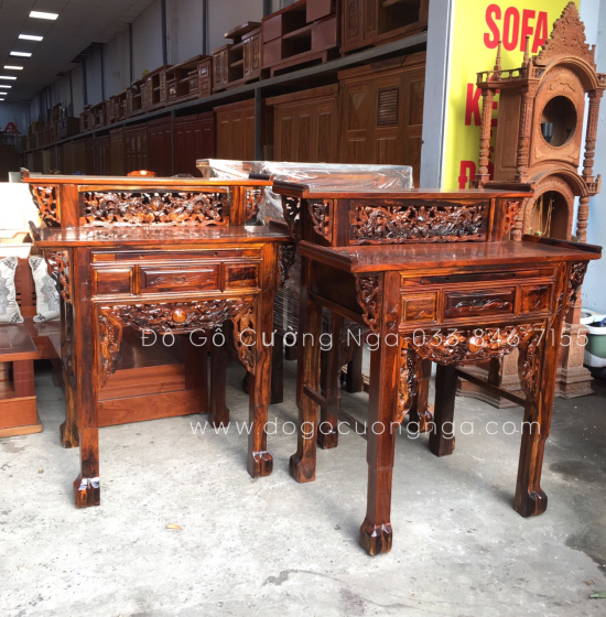 Bàn thờ gia tiên gỗ Muồng 2 tầng BT 09 - giá rẻ 