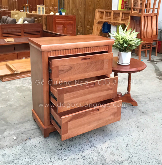 Tủ ngăn kéo gỗ xoan đào 80cm - tủ đựng quần áo em bé 