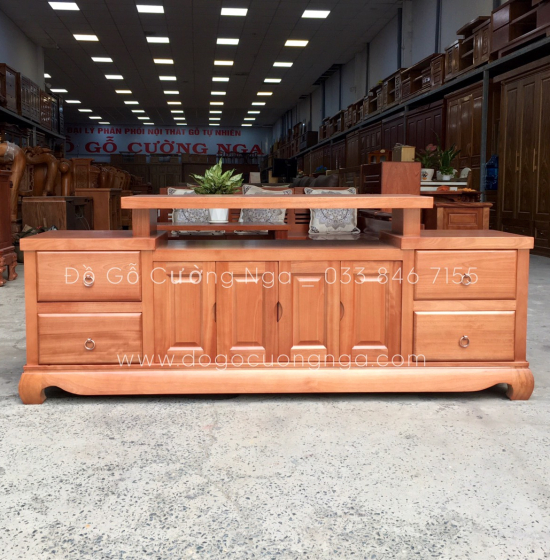 Kệ Tivi Gỗ Xoan Đào Cao Cấp Mẫu Mâm KG 031