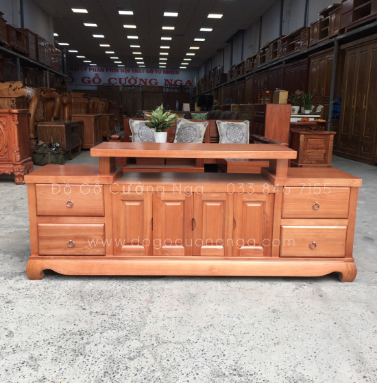 Kệ Tivi Gỗ Xoan Đào Cao Cấp Mẫu Mâm KG 031