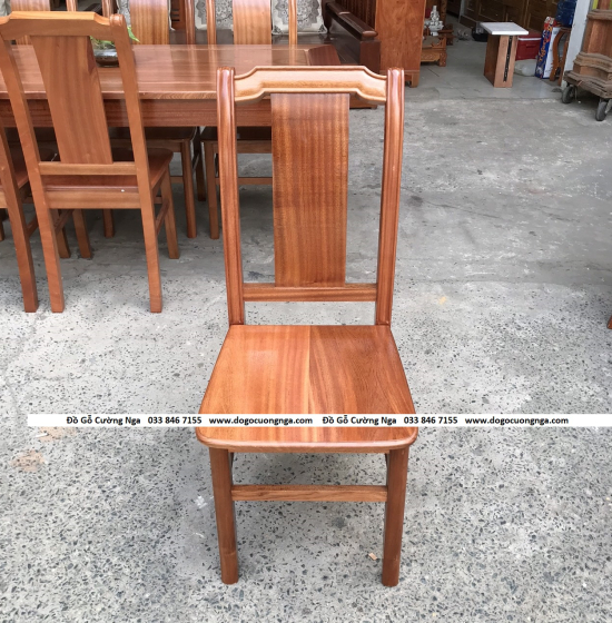 Bộ bàn ăn gỗ Xoan Đào 6 ghế - 1m6 mặt liền hiện đại BG 046