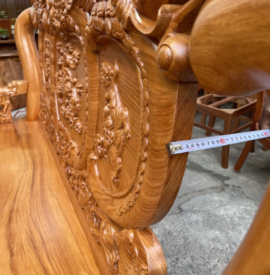 Bộ bàn ghế salon gỗ gõ đỏ 12 trạm nghê phượng cao cấp 