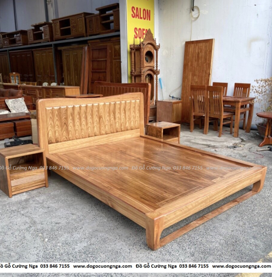 Tủ táp đầu giường gỗ hương xám hiện đại