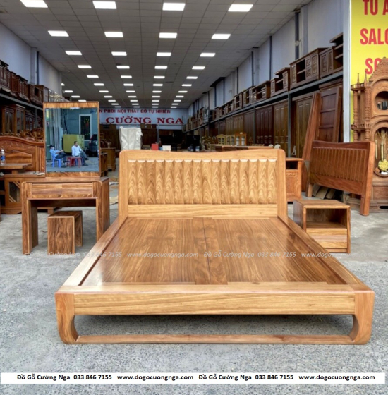 Tủ táp đầu giường gỗ hương xám hiện đại