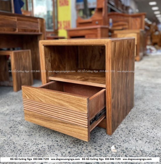 Tủ táp đầu giường gỗ hương xám hiện đại
