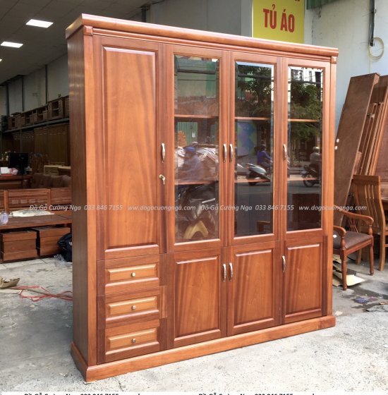 Tủ Hồ Sơ Đựng Sách Gỗ Xoan Đào 1m86 Đẹp Giá Rẻ 