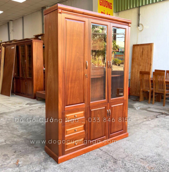 Tủ Hồ Sơ Tủ Sách Gỗ Xoan Đào 1m4 Hiện Đại Giá Rẻ