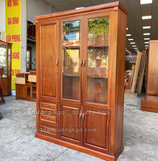 Tủ Hồ Sơ Tủ Sách Gỗ Xoan Đào 1m4 Hiện Đại Giá Rẻ