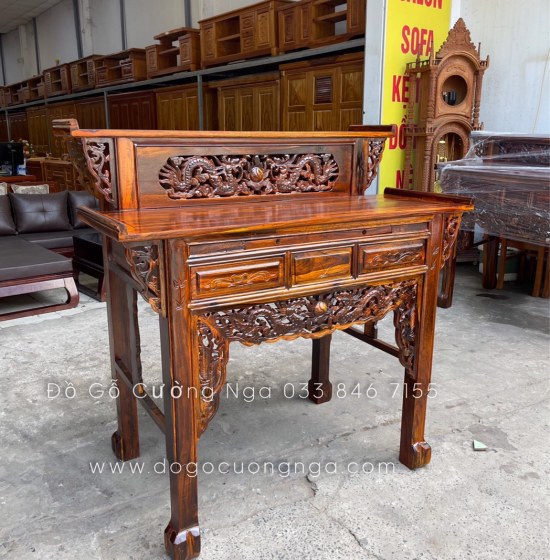 Bàn thờ gia tiên gỗ Muồng 2 tầng BT 09 - giá rẻ 