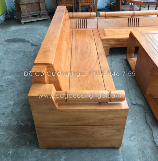 Bộ Bàn Ghế Sofa Gỗ Gõ Đỏ Mẫu Kim Cương 2m4 X 2m