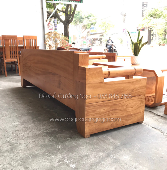Bộ Bàn Ghế Sofa Gỗ Gõ Đỏ Mẫu Kim Cương 2m4 X 2m