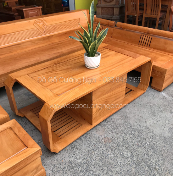 Bộ Bàn Ghế Sofa Gỗ Gõ Đỏ Mẫu Kim Cương 2m4 X 2m