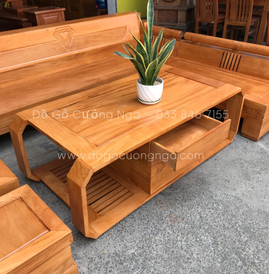 Bộ Bàn Ghế Sofa Gỗ Gõ Đỏ Mẫu Kim Cương 2m4 X 2m