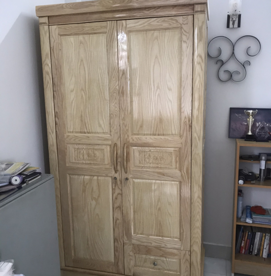 Tủ áo gỗ sồi 2 cánh - 1m2 mẫu đồng tiền 