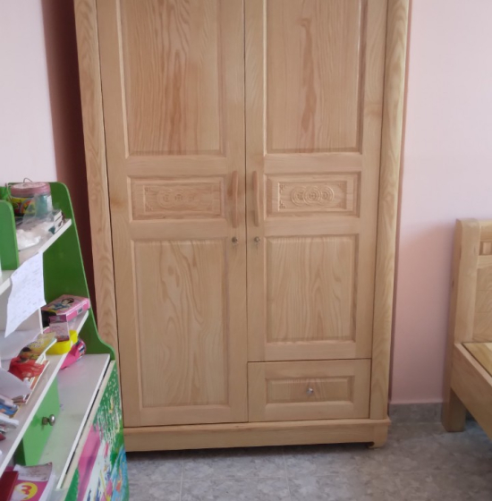 Tủ áo gỗ sồi 2 cánh - 1m2 mẫu đồng tiền 