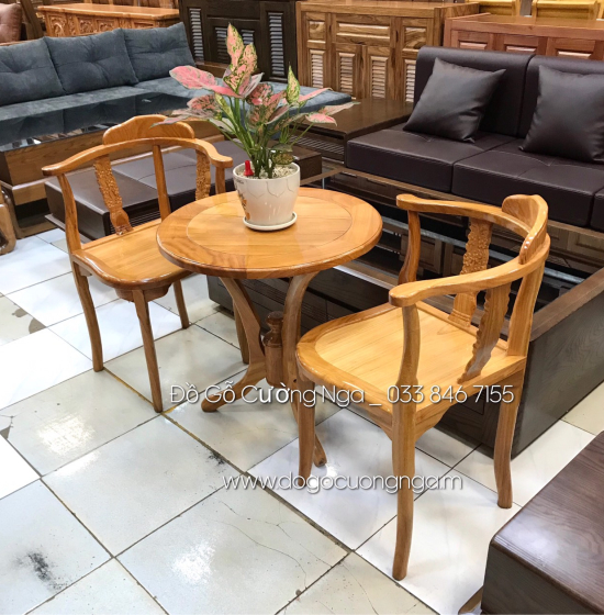 Bộ Bàn Trà 2 Ghế Gỗ Gõ Đỏ Cao Cấp 
