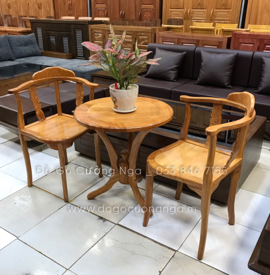 Bộ Bàn Trà 2 Ghế Gỗ Gõ Đỏ Cao Cấp 