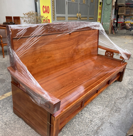 Trường kỷ kéo 1m2x2m - ghế kéo ra thành giường gỗ xoan đào 