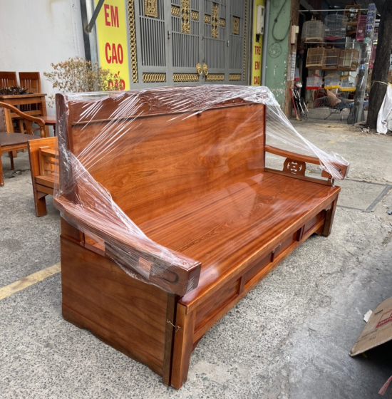 Trường kỷ kéo 1m2x2m - ghế kéo ra thành giường gỗ xoan đào 