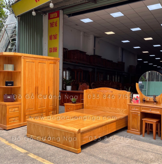 Bộ Combo Phòng Ngủ Gỗ Gõ Đỏ Hiện Đại CB 19.4
