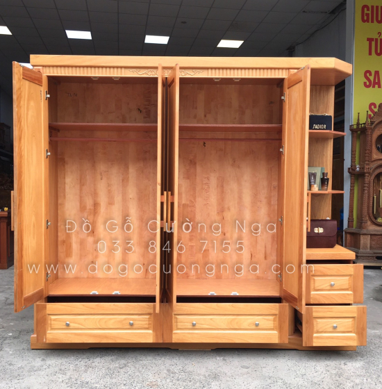 Tủ quần áo gỗ gõ đỏ hiện đại 2m3 - vế phải 