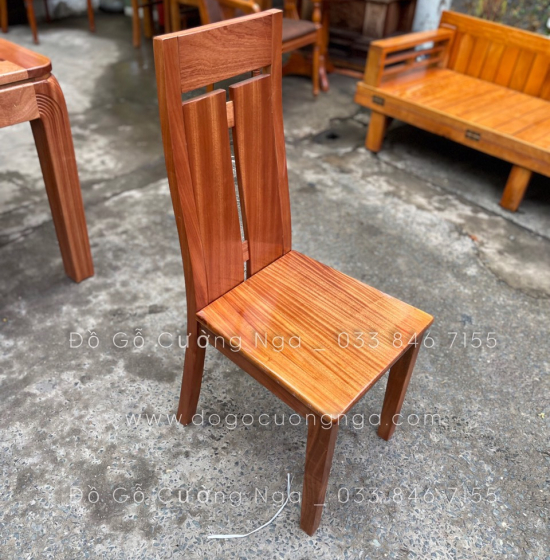 Bàn ăn gỗ Xoan Đào 6 ghế  mặt liền hiện đại BG 036