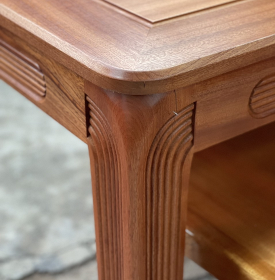 Bộ bàn ăn mặt đá 6 ghế gỗ Xoan Đào cao cấp - Ghế chữ T 