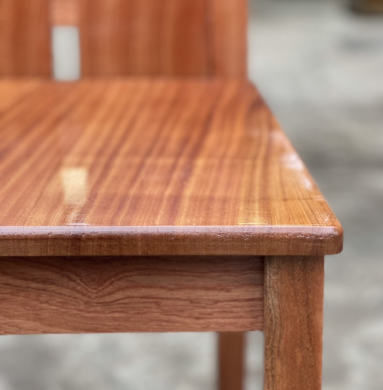 Bộ bàn ăn mặt đá 6 ghế gỗ Xoan Đào cao cấp - Ghế chữ T 