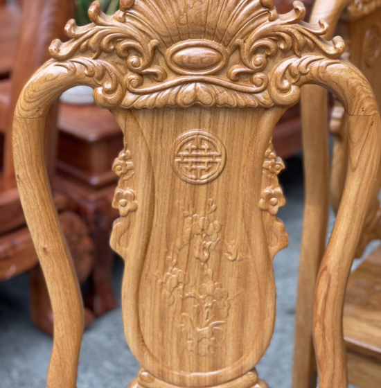 Bàn Ăn Tròn Gỗ Gõ Đỏ 8 Ghế Cao Cấp Bền Đẹp 