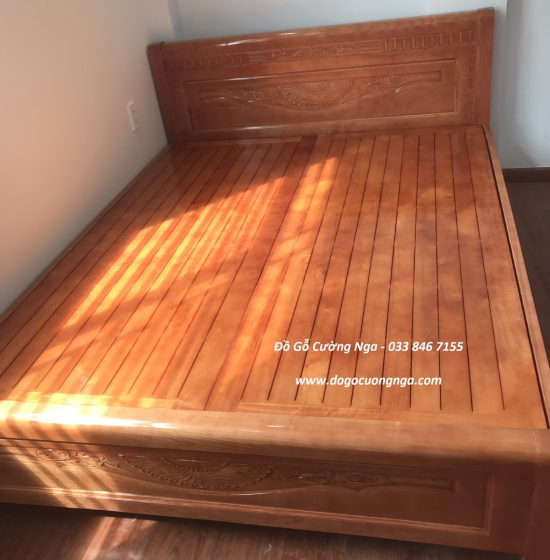 Giường Ngủ Gỗ Sồi Nga Vạt Phản - Hoa Lan Đẹp Giá Rẻ 