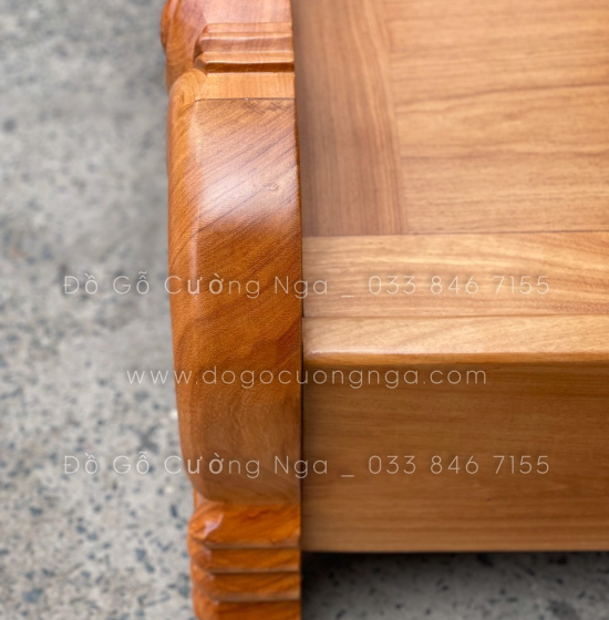 Giường gỗ gõ đỏ cao cấp - phản gõ liền 