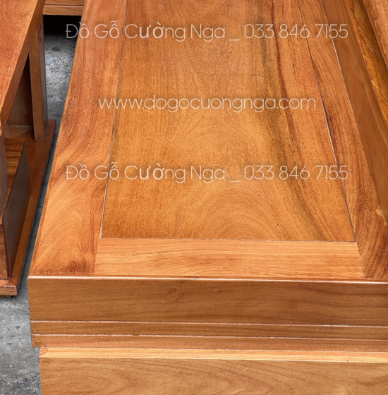 Bộ Bàn Ghế Sofa Góc L Gỗ Gõ Đỏ 2m3x2m - Tay Trứng 