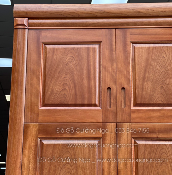 Tủ quần áo gỗ xoan đào cao 5 cánh - 2 tầng cao cấp 