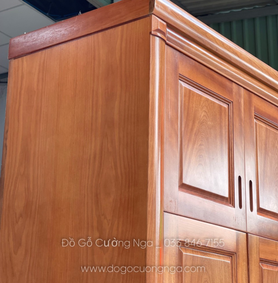 Tủ quần áo gỗ xoan đào cao 5 cánh - 2 tầng cao cấp 