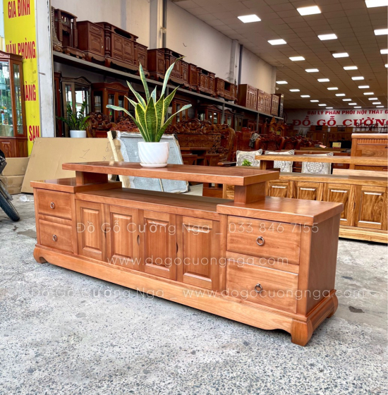 Kệ Tivi Gỗ Xoan Đào Cao Cấp Mẫu Mâm KG 031