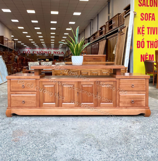 Kệ Tivi Gỗ Xoan Đào Cao Cấp Mẫu Mâm KG 031