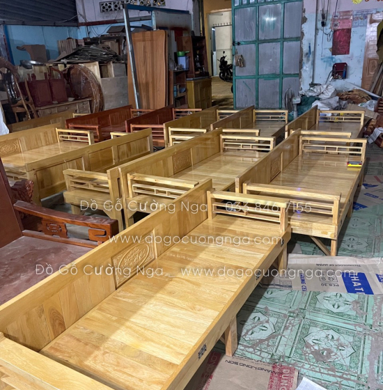 Giường gấp gỗ sồi màu tự nhiên 