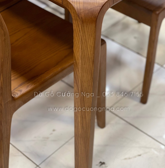 Bộ bàn ăn gỗ sồi nga 6 ghế - lau màu óc chó đẹp BG 065