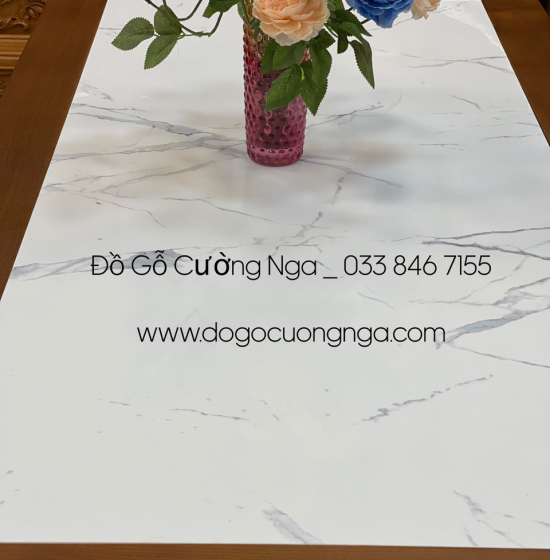 Bộ bàn ăn gỗ sồi nga 6 ghế - lau màu óc chó đẹp BG 065