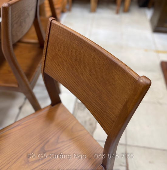 Bộ bàn ăn gỗ sồi nga 6 ghế - lau màu óc chó đẹp BG 065