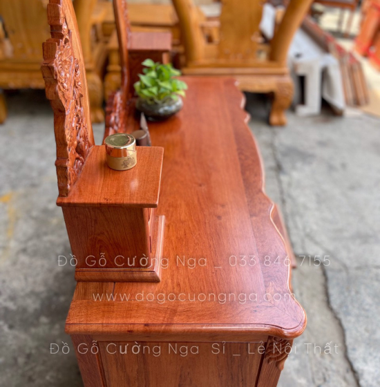Bàn Trang Điểm Gỗ Hương Đá Cao Cấp Mẫu Hoa Hồng TĐ 013
