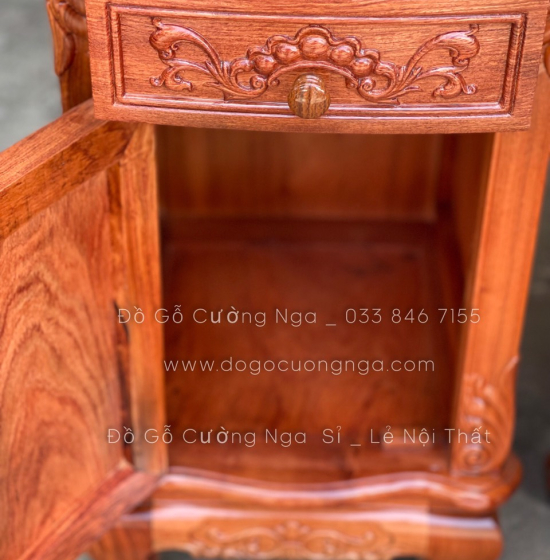 Bàn Trang Điểm Gỗ Hương Đá Cao Cấp Mẫu Hoa Hồng TĐ 013