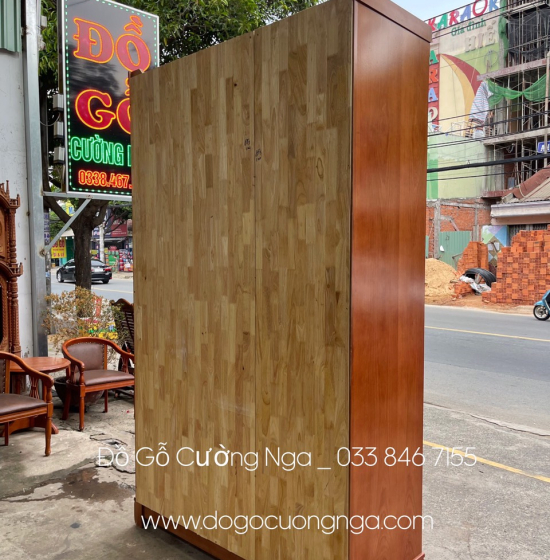Tủ quần áo gỗ xoan đào 3 cánh 1m6 - 2 tầng hiện đại 